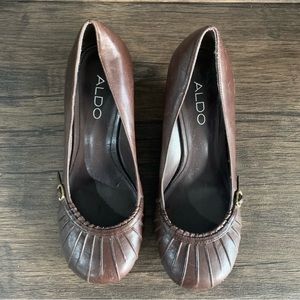 ALDO Brown Closed Toe Wedge Heel